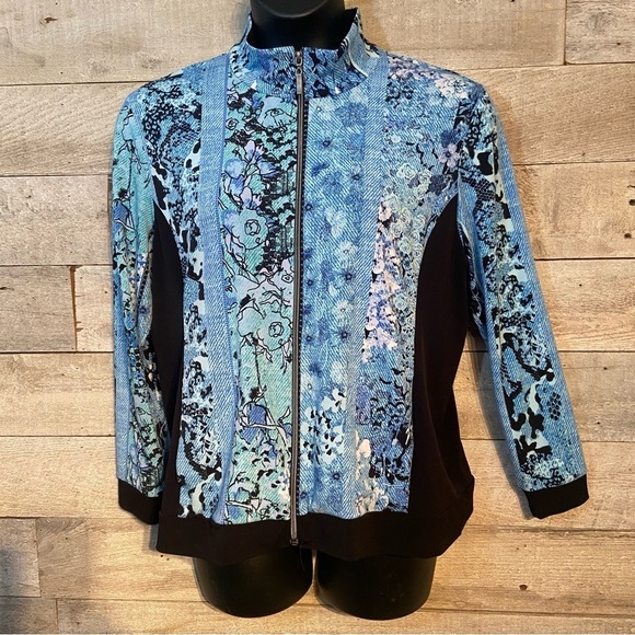 Northern Reflections women’s blue zip up lightweight jacket in size petite large - Picture 1 of 8